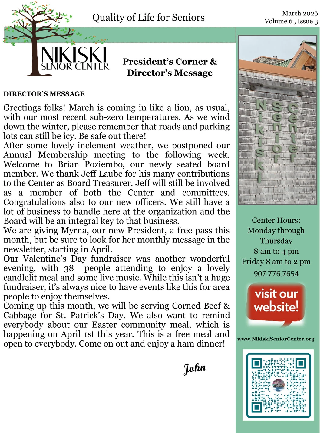 March 2026 Newsletter